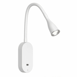 LED Bettleuchte 'Tulipano II' 4.5W Leseleuchte USB Bettlampe Aufladestation, Farbe:Weiß