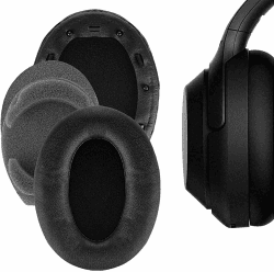 WH-1000XM3 Ersatz-Ohrpolster mit Geräuschisolierung, kompatibel mit Sony WH1000XM3, kabellosem Over-Ear-Kopfhörer mit Geräuschunterdrückung, Schwarz