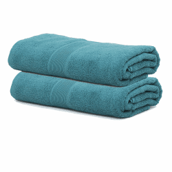 Sweet Needle 2er-Pack Badetücher 100x150 cm, 100% Baumwolle, sehr saugfähig, schnell trocknend, schwer, ideal für Hotel, Badezimmer, Dusche, Spa, Strand, Pool und den täglichen Gebrauch, Blaugrün