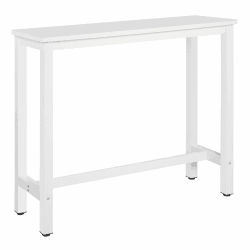 WOLTU 1x Bartisch Bistrotisch Stehtisch Esstisch, Metallgestell, Tischplatte aus MDF, Weiß, 120x40x100cm(BxTxH)
