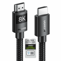 UGREEN HDMI 2.1 Kabel 10K 8K 60Hz 4K 120Hz 144Hz HDMI 8K Kabel 48Gbit/s High Speed Ethernet Ultra HD eARC HDR 10+ HDCP Dolby Vision VRR kompatibel mit TV/PS5/PS4/ Xbox-Serie X/Monitor (5M)