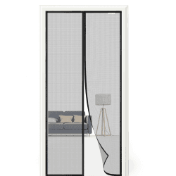 Fliegengitter Tür Magnet 85x220cm, Neueste Modelle, Fliegengitter balkontür Ohne Bohren, Geeignet für Balkontüren, Fenstertüren, Terrassentüren. Schwarz 85x220cm Schwarz