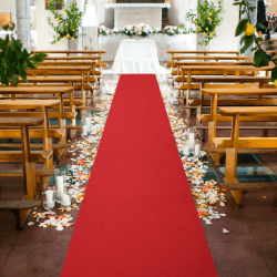 tonchean Roter Hochzeitsteppich VIP Teppich 10M Lang Event Teppich Läufer Messeteppich 5.5mm Dicke Empfangsteppich Rot Hochzeitläufer Party Dekoration Teppich Meterware Gangläufer, 10 x 1 M (LxB)