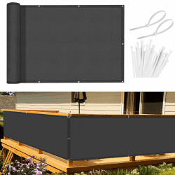 Sunnylaxx Balkon Sichtschutz 90x300cm, Anthrazit Balkon Sichtschutz Wetterfest Sichtschutz Balkon, Balkonabdeckung, mit Kabelbinder, PES 170g/m² 0.9x3m Anthrazit