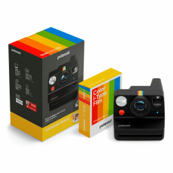 Polaroid - Now+ Gen 3 - Sofortbildkamera mit Bluetooth-Verbindung - Bundle Kamera + Farbfilm (16 Fotos) Schwarz (6562)