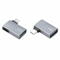 RIIEYOCA 90-Grad-Winkel Micro-USB-auf-USB-OTG-Adapter, Micro-USB-Stecker-auf-USB-2.0-Buchse-Adapter mit Micro-USB-Stromanschluss (versorgt USB-2.0-Peripheriegeräte)（Links+Rechts）