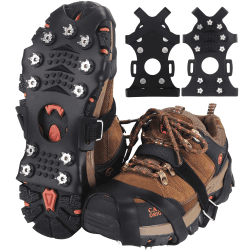 Trusiel Spikes für Schuhe, Schuhspikes 11-Stud Ice Klampen Schuhkrallen Schneeketten Spikes Steigeisen Slip-on Stretch Schuhe Spikes für EIS und Winter Outdoor Sports Klettern