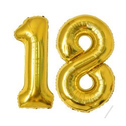 18 Geburtstag Deko luftballon| Gold Folienballon-40"-101cm 18 Geburtstagsdeko 18.Mädchen Junge- Ballon Zahl Deko zum Geburtstag fliegt mit Helium 18.Geburtstag für Männer Frauen