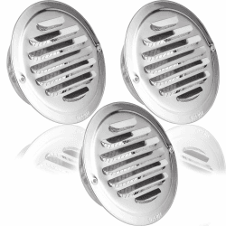 3 Stück Lüftungsgitter Rund 100mm Edelstahl Belüftungsgitter, Belüftungsgitter 100mm Rund mit Insektenschutz, Wetterschutzgitter Lüftungsgitter Edelstahl, Belüftungsgitte Edelstahl für Küche, Bad