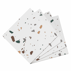 Yullpaper Weiße Vinylboden Selbstklebend PVC Bodenbelag Fliesenoptik Klebefliesen Boden Waschbare Fliesenaufkleber Bad Weißer Granit Bodenfliesen Click Vinyl Selbstklebend 24 Stück 30 X 30cm
