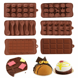 6 Stück Silikon-Schokoladenformen, Süßigkeitenform, Geleeform, Lebensmittelechtes Silikon, Antihaftbeschichtet, Für die Herstellung Handgefertigter Kuchen, Süßigkeiten, Schokolade, Eiswürfel