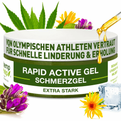 Hanf Rapid Aktiv Gel Extra Stark – Empfohlen von Experten, für Knie-, Gelenk-, Rücken- & Muskel Mit Bio Arnika, Beinwell & Weihrauch, Schnelle Absorption – Vegan & Hochdosierte Kräuterextrakte