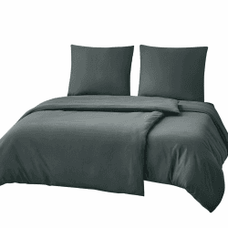 RUIKASI Bettwäsche 135x200 4teilig Grau - Oeko Tex Bettbezüge 135 x 200 2er Set Anthrazit mit Kissenbezüge 80x80, Bettwäsche-Sets 135x200cm aus Mikrofaser mit Reißverschluss Weich und Bügelfrei