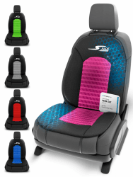 Walser Car Comfort Auto-Sitzauflage S-Race, Auszeichnung Sehr Gut* Autositzauflage, Sitzkissen-PKW, Universal Sitzschoner-Auto, Sitzauflage-Auto Vordersitze, Sitzunterlage-Auto pink/schwarz