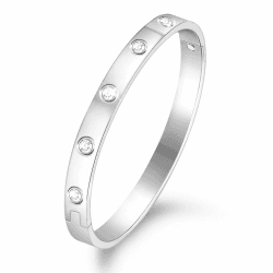 VIVILE Modisch Armband Gold,6PCS Edelstal Armband Set,Schmetterling Kette,Wasserdicht Armreif Set,Gold,Silber Schmuck Set,Geschenk für Frauen Freund 10-Zirkonia SILBER 6.7zoll