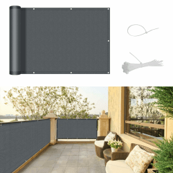 SUNNY GUARD Balkon Sichtschutz 90x300cm Balkonverkleidung Balkonabdeckung Balkonumspannungen UV-Schutz Wind und wetterfest mit Kabelbinder,Anthrazit 0.9x3m Anthrazit