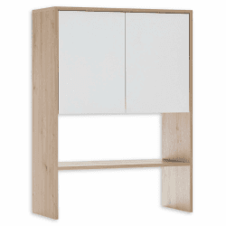 NERJA Schrankaufsatz für Waschmaschinenschrank, Artisan Eiche Optik / Weiß - Aufsatzschrank für zusätzlichen Stauraum im Badezimmer & Waschküche - 75 x 103 x 32 cm (B/H/T)