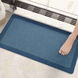 Color G Badteppich rutschfest Waschbar 43 x 80 cm, Badezimmerteppich Absorbierend, Kieselgur Badematte Wasserabsorbierend, Schnelltrocknend Badvorleger für Dusche, Badewanne und Toilette, Dunkelblau