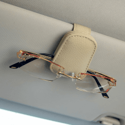 Sewokon 2 Stück Brillenhalter für Auto, Sonnenbrillenhalter Auto, Auto Brillenhalter, Brillenhalterung Auto, Brillenhalter Auto, Auto Sonnenbrillenhalter, Auto Brillenhalterung, Brillenclip(Beige)