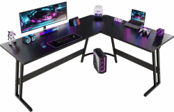 Devoko Gaming Tisch, Computertisch,Eckschreibtisch,Schreibtisch L Form,Gaming Schreibtisch L-förmiger,Groß Pc Ecktisch (Schwarz mattiert, 170x130cm)