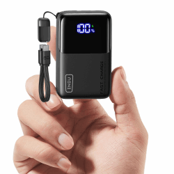 INIU Power Bank, 45W 10000mAh Mini Powerbank für Laptop, Mit Starkem USB-C Kabel, High-Speed portables Ladegerät USB C In&Out, Akkupack für iPhone 16/15/14/13, Samsung, Google, MacBook, iPad und mehr
