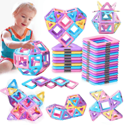 MOOKCUY Magnetische Bausteine – Magnet Spielzeug 3-8 Jahre STEM Kreativität Geschenk Kinder für Kinder 3 4 5 6 7 Jahre alte Jungen Mädchen Geschenke