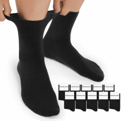 Mowenti 6/10 Paar Diabetikersocken Herren Damen Socken Ohne Gummibund Baumwolle Diabetiker Socken Komfortbund Extra Weit Herrensocken Damensocken Herrensocken Damensocken