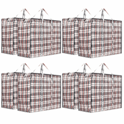 Deco Express Storage Bag, Jumbo Travel Organizer Tasche mit stabilem Reißverschluss und Griffen, große garment bag, vielseitige klamotten aufbewahrung Tasche, 76 x 59 x 24 cm, 8er-Pack