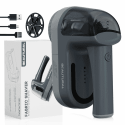 BEAUTURAL Fusselrasierer Elektrisch, USB-C Aufladbarer Fusselentferner 2 Geschwindigkeiten Einstellbar 2000mAh Akku für Kleidung und Verschiedene Stoffe