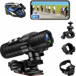 TANGMI Helmkamera, WiFi Action Cam, 1080P HD & 120° Weitwinkel Helmkamera Motorrad mit Automatischer Horizontausrichtung und Großem Akku für 7 Stunden