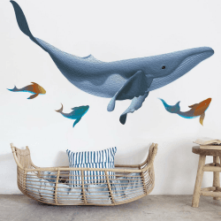 Wanddekoration Wanddeko Wohnzimmer Wandtattoo - Unter dem Meer Wale Wandaufkleber Fische Seetang Unterwasserwelt 0211