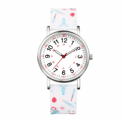 JewelryWe Uhren Damen Silikon Schwesternuhr Wasserdicht Analog Quarz Armbanduhr Frauen Gummi Armband Uhr mit Pulsberechnung für Krankenschwester Ärzte Sanitäter