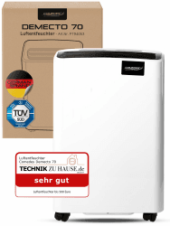 Comedes Luftentfeuchter Bautrockner Demecto 70 (max. 75 Liter / 24h) Geeignet für Räume und Keller bis 240m² / 550m³