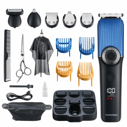 Barberboss Bartschneider Herren, Schnurlose Haarschneidemaschine Männer: Trimmer für Männer, Pflegesets, Wasserdicht, Nasenhaarschneider für Männer, QR-6088