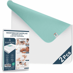 Barbons Inkontinenzunterlage waschbar Matratzenschutz 90x160 - wasserdichte Bett Inkontinenzauflage matratzenauflage Bettunterlage waschbar nässeschutz matratzenauflage (90x160 cm - 2er) White 90 x 160 cm (2er)