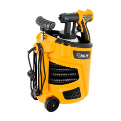 Hoteche 700W HVLP Elektrische Farbsprühpistole - 800ML Farbspritzpistole Lackierpistole - 2.5mm Düse, 1000ml/min - 3m Schlauch – Farbsprühgerät