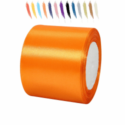 Orange 75mm Satinband 23 Meter, Polyesterband, verschönern Sie Ihre Bastelarbeiten und Feiern, ideal für Geschenkverpackungen, Dekorationen, Hochzeitsautoband, Bänder zum Basteln