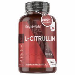L-Citrullin 3000mg - Ideal für Sportler, Fitness, Pre & Post Workout - 240 vegane Kapseln - Alternative zu Kreatin, L-Arginin & L-Taurin Kapseln & Pulver - Aminosäure von WeightWorld