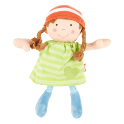 SIGIKID 39410 Puppe klein Softdolls Mädchen Babyspielzeug empfohlen ab 6 Monaten grün