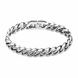 flintronic Armkette Herren Edelstahl, Herren Armband Panzerkette für Männer/Jungen, Schwer Glieder Link Armband, Armreif Hip Hop Rapper Modeschmuck 10mm Breit/21CM Lang