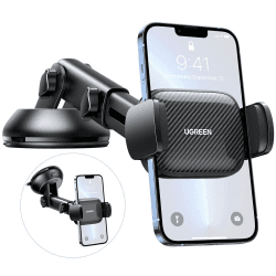 UGREEN Handyhalterung Saugnapf 360° Kfz Handy Halterung 2 in 1 Universale Handyhalter Auto kompatibel mit iPhone 15 Pro Max Plus 14 13 Galaxy F34 S23 Ultra Huawei Mate 60 Pro Redmi K60 usw. (Schwarz)