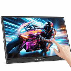 Wstirhy Portable Touchscreen Monitor 15,6 Zoll FHD 1080P IPS Berührungs Bildschirm Tragbarer Monitor mit USB C HDMI, 99% sRGB/HDMI/Typ C 3.1, integrierter Lautsprecher