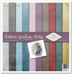 ITD Collection - Scrapbooking package 12 x 12 inches, scrapbooking paper, decorative paper, decoupage, card making, paper size - 310 x 320 mm (Retro polka dots, SLS-015)