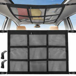 Kigniote Autodach Gepäcknetz 80×52cm Auto Netz Dachhimmel Universal Dachnetz Auto Innen Gepäcknetz Wohnmobil Gepäcknetz Autodach Decke für Vier Dach Armlehnen auf Autos Van SUV Jeeps