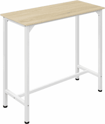 EUGAD Bartisch schwarz, Stehtisch, Küchentisch, Bar Tisch schmal, Konsolentisch, Flurtisch, Beistelltisch hoch, für Bar Bistro Kücheninsel, aus Holzwerkstoff Metall, 100x100x40cm