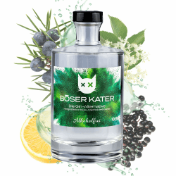 Böser Kater Alkoholfrei, Die Gin-Alternative, Gin-Geschmack mit Wacholder, Vegan & Zuckerfrei, Perfekt für Longdrinks & Cocktails, Ideale Geschenkidee, Gin ohne Alkohol, 0,5l