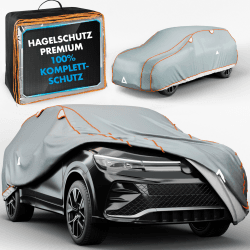 WALSER Hagelschutz Abdeckplane Auto, Auto Hagelschutzplane Perma Protect Complete, Abdeckplane Auto, Autogarage Abdeckung Größe 6 grau
