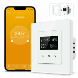 MIUCDA Thermostat Fussbodenheizung Wasser 3A, Tuya Smart WiFi Raumthermostat Fußbodenheizung Programmierbar Heizungsthermostat Digital Wandthermostat Kompatibel Alexa, Google Home, Weiß