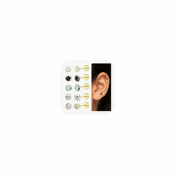 Diamday 5 Paar G23 Titan Ohrringe für Damen Männer Chirurgenstahl Hypoallergene Ohrstecker Knorpel Opal CZ Flache Ohrringe Set Schmuck Piercing Set