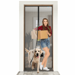 ESMAYULO Fliegengitter Tür 90x220 cm, Magnet Fliegengitter Balkontür, Insektenschutz Der Magnetvorhang Ist Ideal Für Die Balkontür, Kellertür und Terrassentür, Schwarz 90x220 cm Schwarz